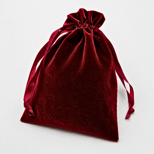Pochette en velours rouge