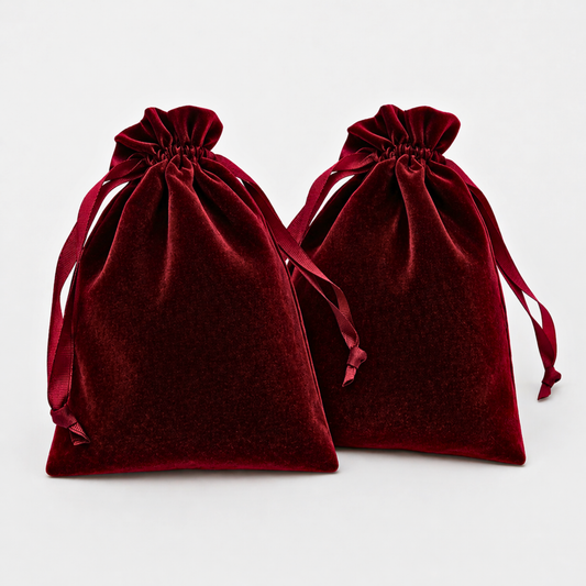 2 Pochettes en velours rouge